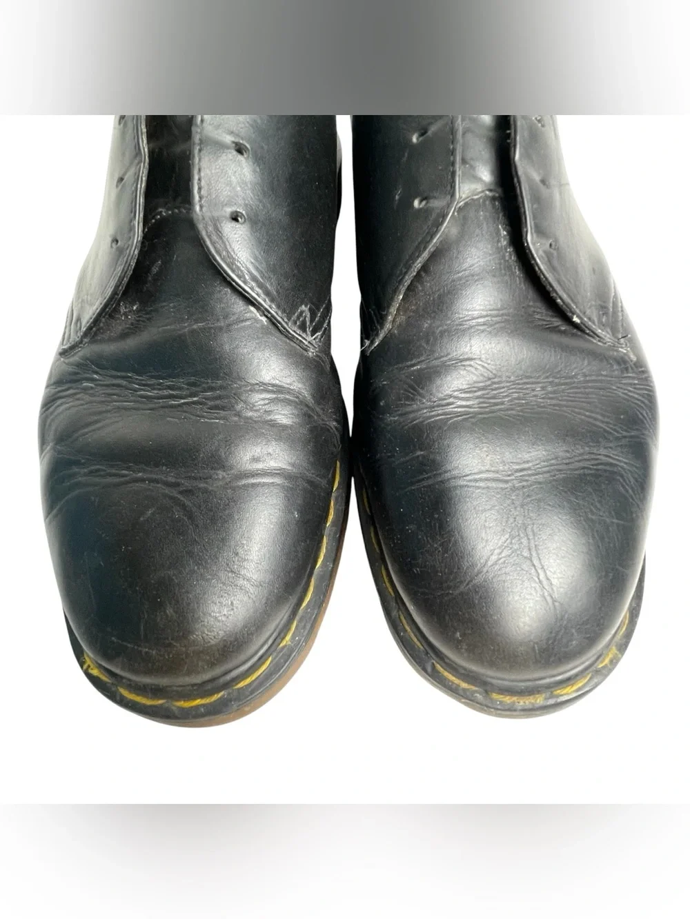 Dr. Martens VTG Black Leather 1461 Black Leather 3 eyelet Oxford shoe UK 11 READ